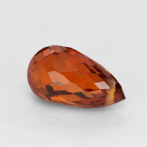 Granada espessartita vermelho natural 1,04ct, briolete, VS