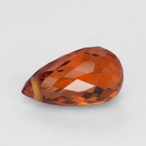Granada espessartita vermelho natural 1,04ct, briolete, VS