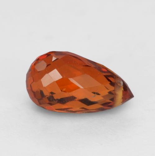 Granada espessartita vermelho natural 1,04ct, briolete, VS