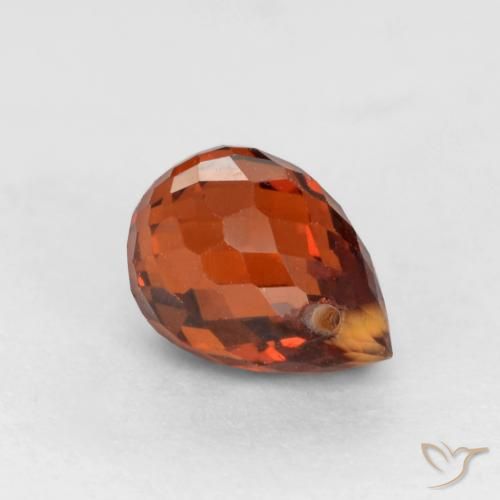 0.98ct Natural vermelho médio Granada espessartita, Briolette, VS