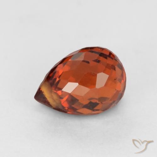 Granada espessartita vermelho médio Natural 0.98ct, Briolette, VS