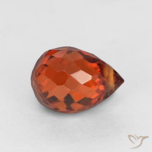Granada espessartita vermelho médio Natural 0.98ct, Briolette, VS