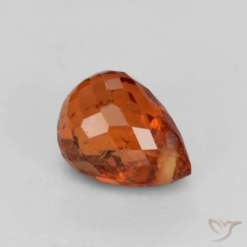 0.97ct Natural Vermelho Âmbar Profundo Granada espessartita, Briolette, VS-SI