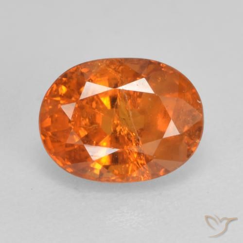 Granada espessartita Laranja Médio Natural 0.97ct, Corte Oval, SI