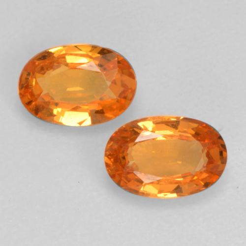 Pedras preciosas de granada espessartita laranja natural de 0,93 ct, corte oval, VVS-VS