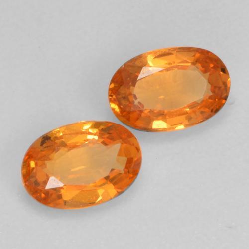 Pedras preciosas de granada espessartita laranja natural de 0,93 ct, corte oval, VVS-VS