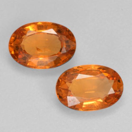Pedras preciosas de granada espessartita laranja natural de 1,10 ct, corte oval, VS