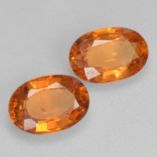 Pedras preciosas de granada espessartita laranja natural de 1,10 ct, corte oval, VS
