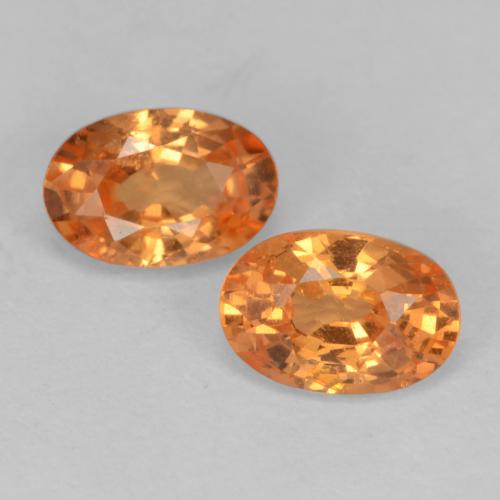 Pedras preciosas de Granada espessartita âmbar laranja natural de 1.36 ct, Corte Oval, VS-SI