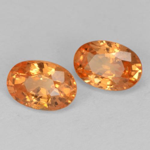 Pedras preciosas de Granada espessartita âmbar laranja natural de 1.36 ct, Corte Oval, VS-SI