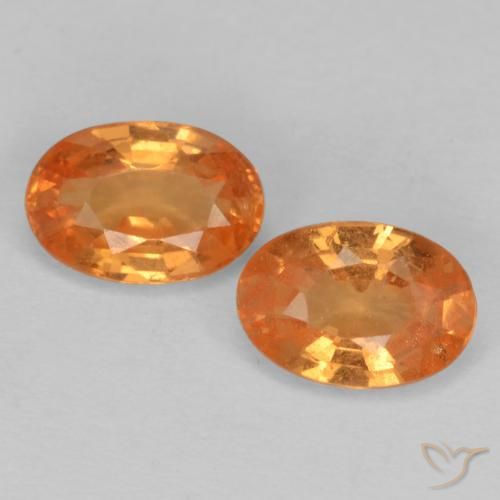 1.22ctw Natural âmbar laranja Granada espessartita, oval, VS-SI