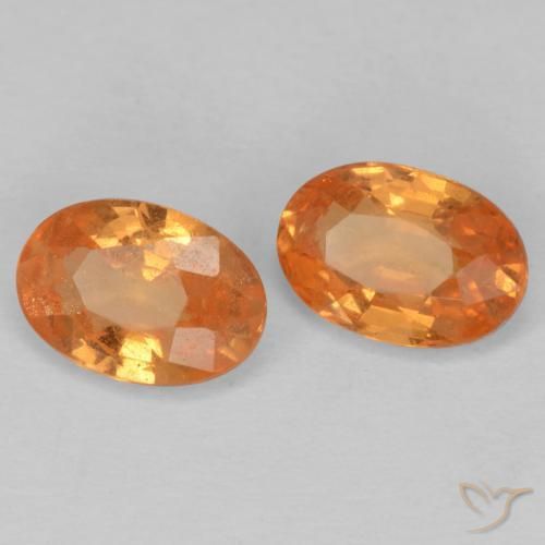 Pedras preciosas de Granada espessartita âmbar laranja natural de 1.22 ct, oval, VS-SI