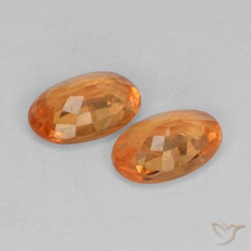 Pedras preciosas de Granada espessartita âmbar laranja natural de 1.22 ct, oval, VS-SI