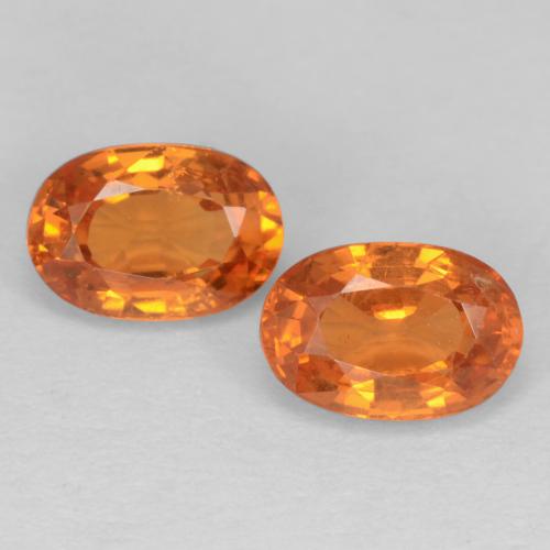 Pedras preciosas de granada espessartita laranja natural de 1,42 ct, corte oval, VS-SI