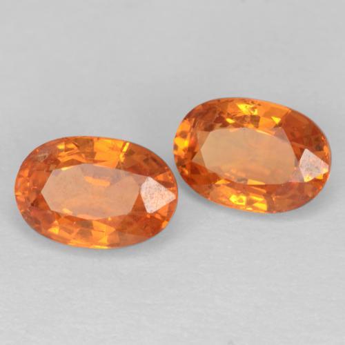 Pedras preciosas de granada espessartita laranja natural de 1,42 ct, corte oval, VS-SI