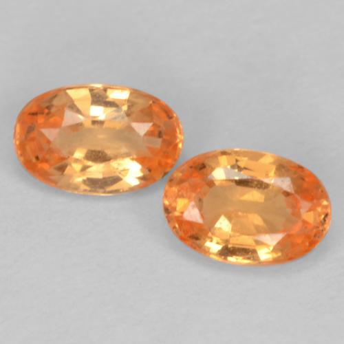 Pedras preciosas de granada espessartita laranja natural de 0,64 ct, corte oval, VS