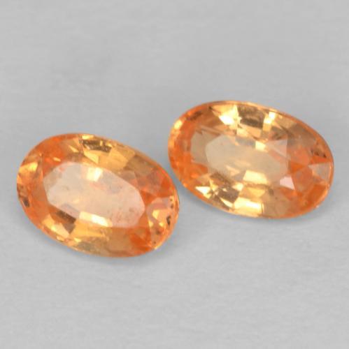 Pedras preciosas de granada espessartita laranja natural de 0,64 ct, corte oval, VS