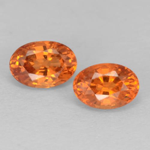 Pedras preciosas de granada espessartita laranja natural de 0,95 ct, corte oval, VS