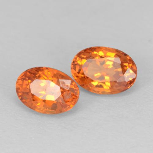 Pedras preciosas de granada espessartita laranja natural de 0,95 ct, corte oval, VS