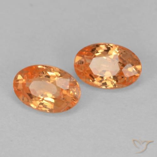 Pedras preciosas de Granada espessartita Laranja brilhante natural de 0.80 ct, Corte Oval, VS-SI