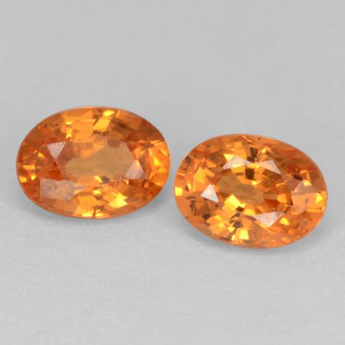 Pedras preciosas de Granada espessartita Laranja brilhante natural de 1.29 ct, Corte Oval, VS-SI