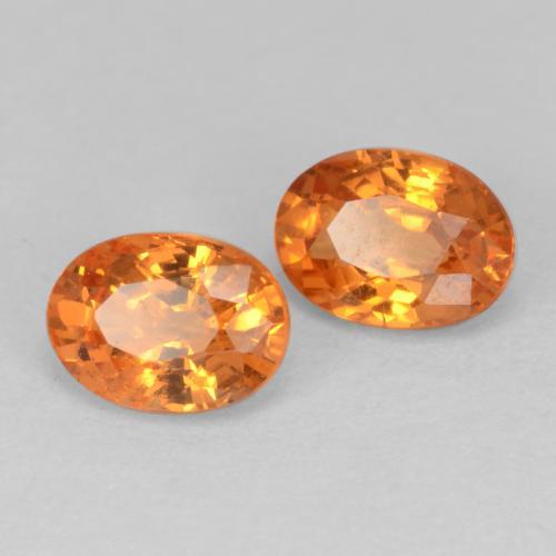 Pedras preciosas de Granada espessartita Laranja brilhante natural de 1.29 ct, Corte Oval, VS-SI
