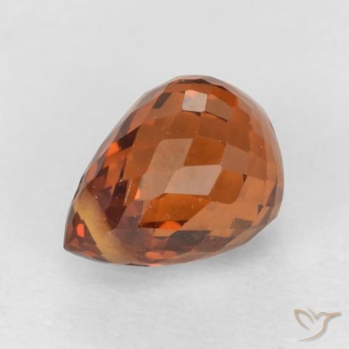 1.29ct Natural laranja avermelhado Granada espessartita, Briolette, VS
