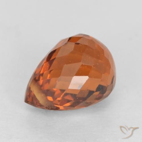 Granada espessartita laranja avermelhado Natural 1.29ct, Briolette, VS
