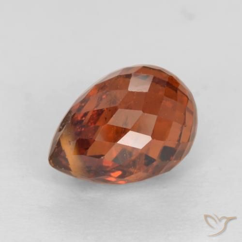 Granada espessartita Fogo vermelho Natural 1.52ct, Briolette, VS-SI