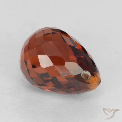 Granada espessartita Fogo vermelho Natural 1.65ct, Briolette, VS