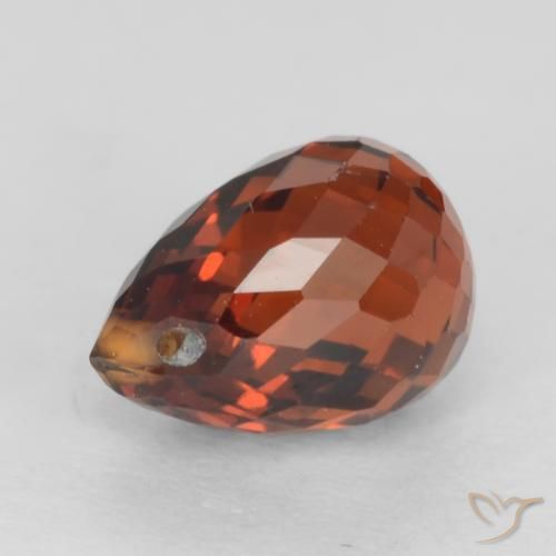 Granada espessartita Fogo vermelho Natural 1.65ct, Briolette, VS