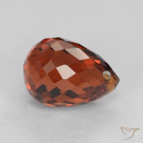 Granada espessartita Fogo vermelho Natural 1.65ct, Briolette, VS