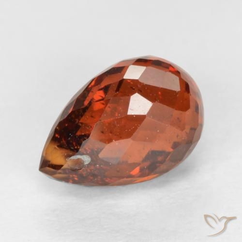 Granada espessartita vermelho natural 1,78ct, briolete, SI