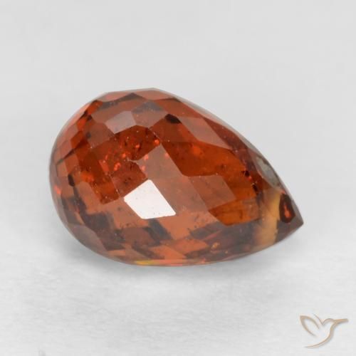 Granada espessartita vermelho natural 1,78ct, briolete, SI