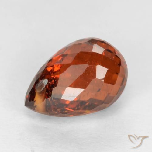 Granada espessartita vermelho natural 1,78ct, briolete, SI