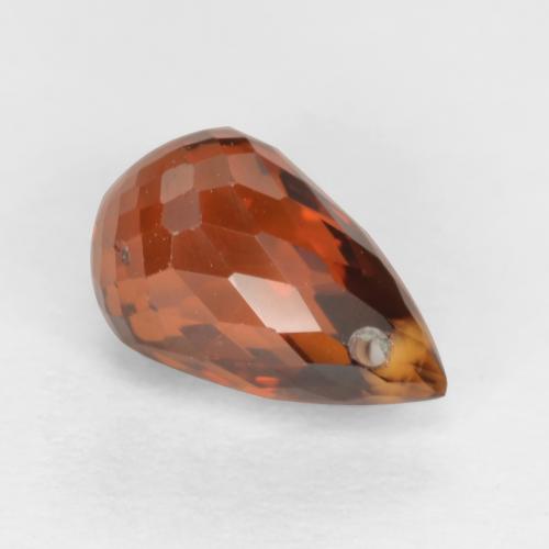 Granada espessartita vermelho natural 1,33ct, briolete, VS