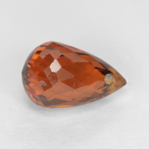Granada espessartita vermelho natural 1,33ct, briolete, VS