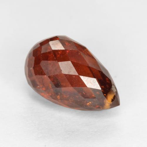 Granada espessartita vermelho natural 2,89ct, briolete, SI