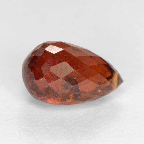 Granada espessartita vermelho natural 2,89ct, briolete, SI