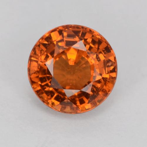 Granada espessartita laranja natural 0,80ct, corte redondo, VS