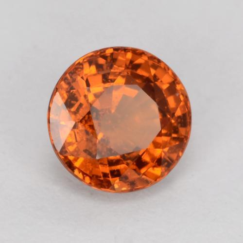 Granada espessartita laranja natural 0,80ct, corte redondo, VS