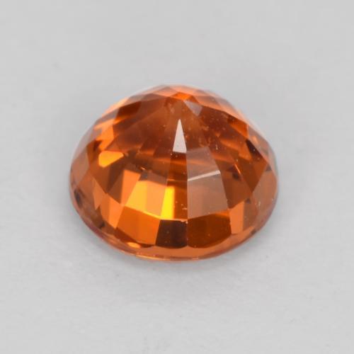 Granada espessartita laranja natural 0,80ct, corte redondo, VS