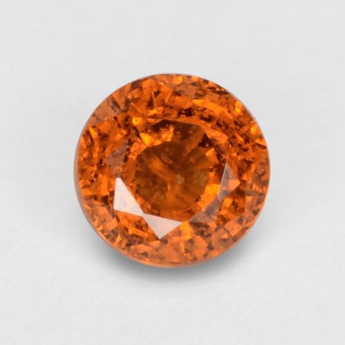 Granada espessartita Laranja Médio Natural 0.71ct, Corte Redondo, VS
