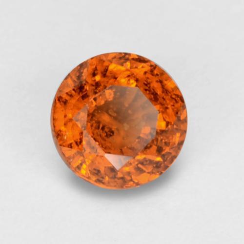 Granada espessartita Laranja Médio Natural 0.71ct, Corte Redondo, VS