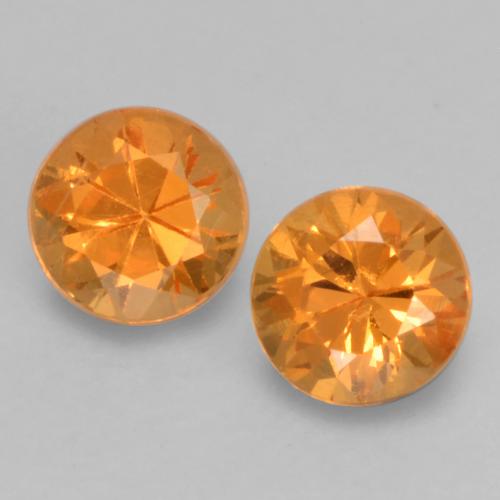 Pedras preciosas de granada espessartita laranja natural de 0,43 ct, corte redondo, VS