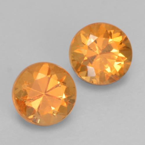 Pedras preciosas de granada espessartita laranja natural de 0,43 ct, corte redondo, VS