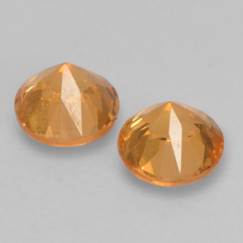 Pedras preciosas de granada espessartita laranja natural de 0,43 ct, corte redondo, VS