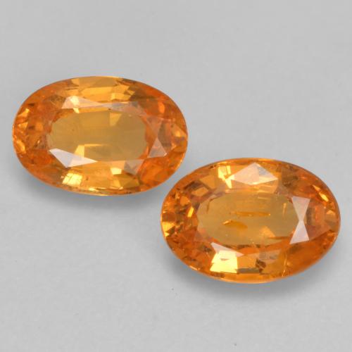 Pedras preciosas de granada espessartita laranja natural de 1,19 ct, corte oval, VS