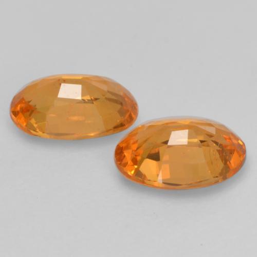 Pedras preciosas de granada espessartita laranja natural de 1,19 ct, corte oval, VS
