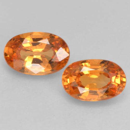 Pedras preciosas de granada espessartita laranja natural de 1,11 ct, corte oval, VS